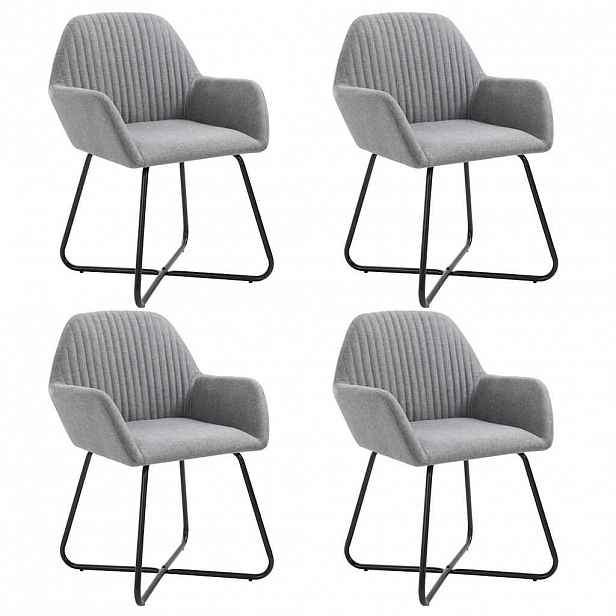 vidaXL Jídelní židle 4 ks světle šedé textil