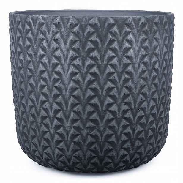 Květináč Vitis XL šedý plast průměr 25 cm