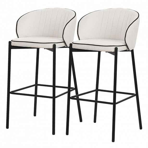 ML-DESIGN BARHOCKER 2ks sada béžová s látkovým potahem