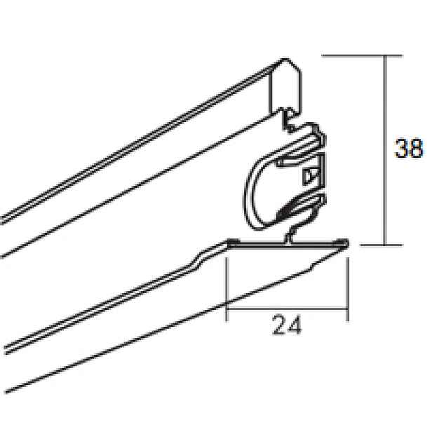 Profil vedlejší Ecophon Connect T24 24×38 mm 0,6 m