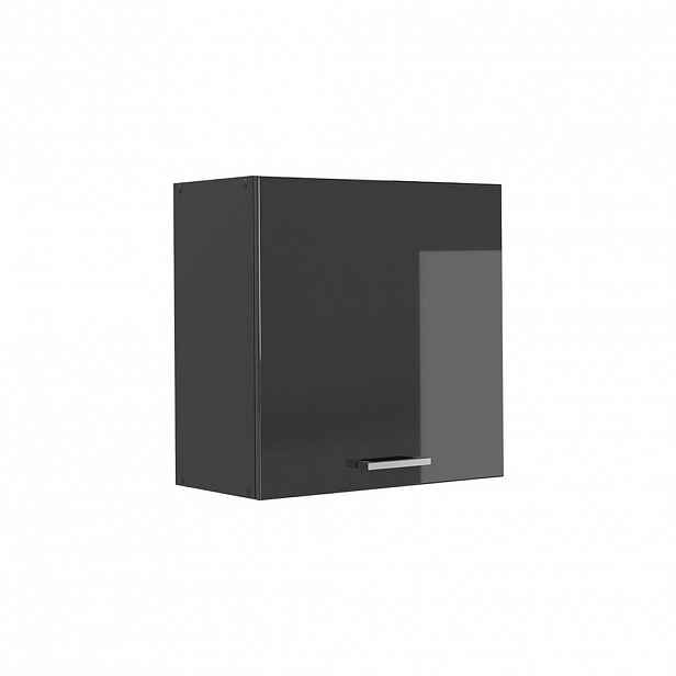 Vicco VĚŠÁK NA STĚNU R-Line, Antracitový vysoký lesk/Antracit, 60 cm s 1 dvířky