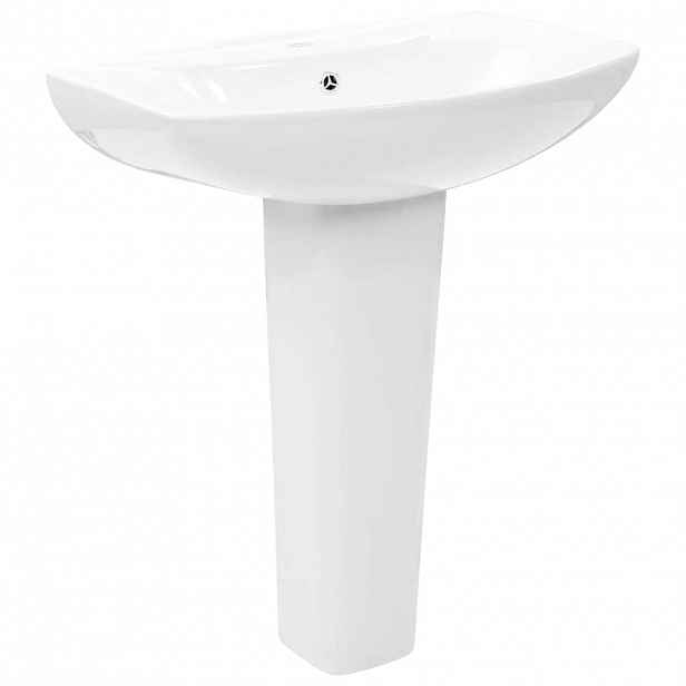 vidaXL Volně stojící umyvadlo podstavec keramické bílé 650x520x200 mm