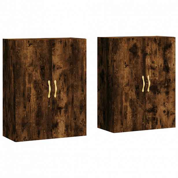 vidaXL Nástěnné skříňky 2 ks kouřový dub 69,5 x 34 x 90 cm