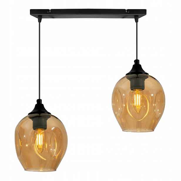 Černá nastavitelná závěsná lampa 2XE27 Asp Candelux