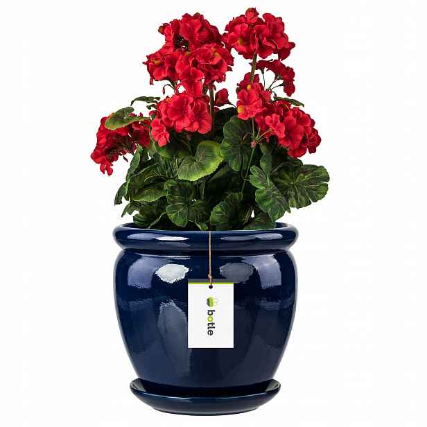 Květináč ø28 cm podstavec Kobalt granátově modrý