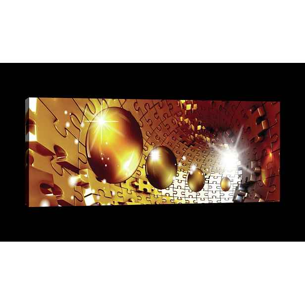 Obraz 145x45 Zlatý tunel puzzle koule světlo dynamika abstrakce portál