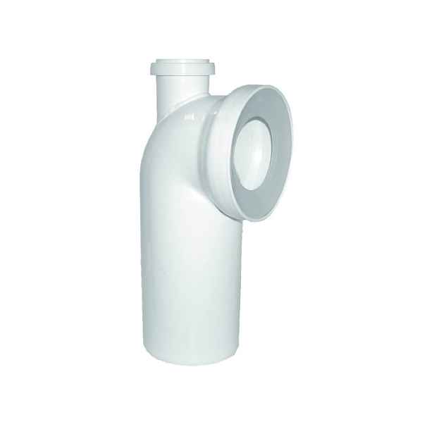 PB Připojovací WC koleno 90° x 110 mm s odbočkou - dopojovací odpadní koleno s přípojkou 50 mm a s manžetou