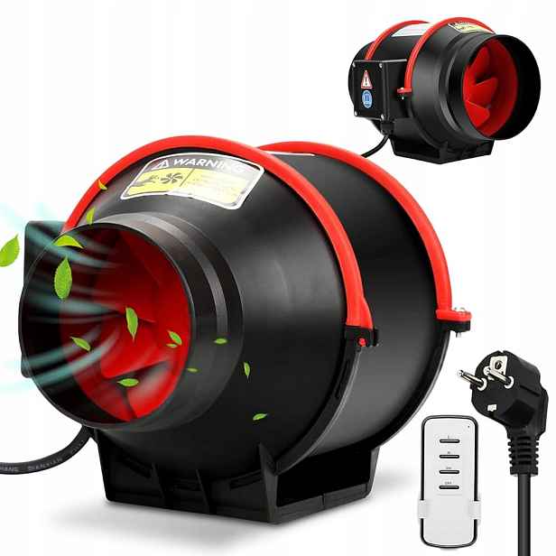 Regulovatelný Odvod Kouře, Potrubní Ventilátor 100 MM 310 M³/h S Dálkovým Ovládáním