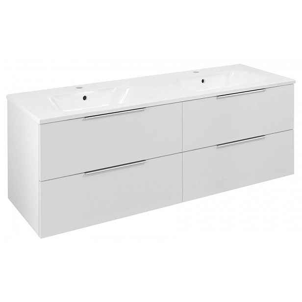 Sapho Cirasa - Umyvadlová skříňka 140x52x46 cm, 4x zásuvka, lesklá bílá CR141-3030-21
