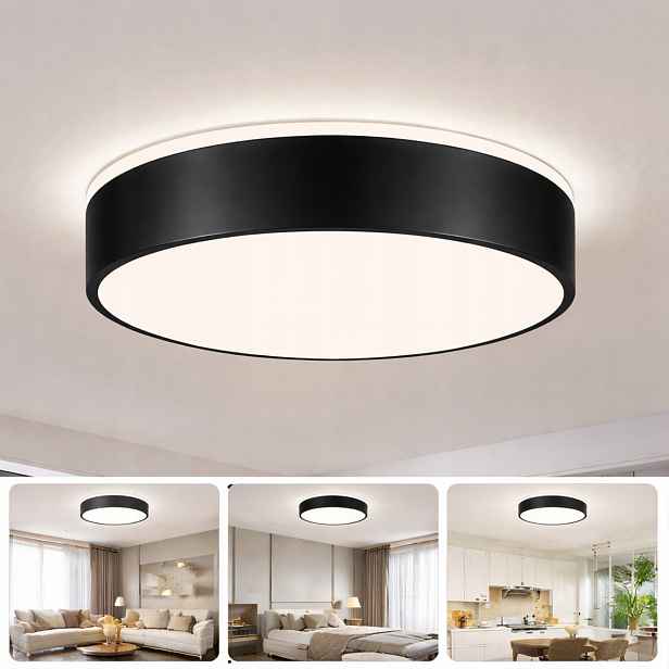 Stropní Svítidlo Led kulatý 36W černý akryl 40cm 4000K obývací pokoj ložnice