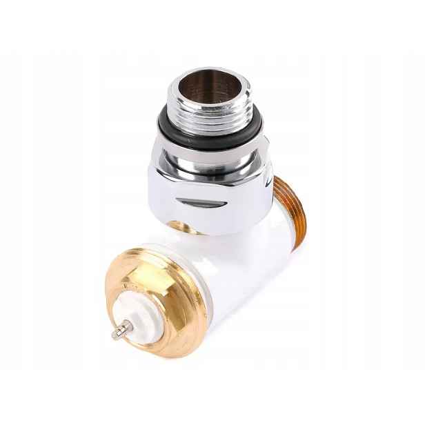 Úhlový termostatický ventil bílý Gz 1/2"-GZ 24x19