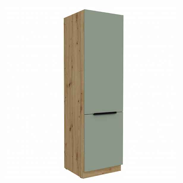 Vysoká potravinová skříňka Aria 60 DK-210 2F Barva korpusu: Dub artisan, Barva dvířek: SA - Aquamarine AFM