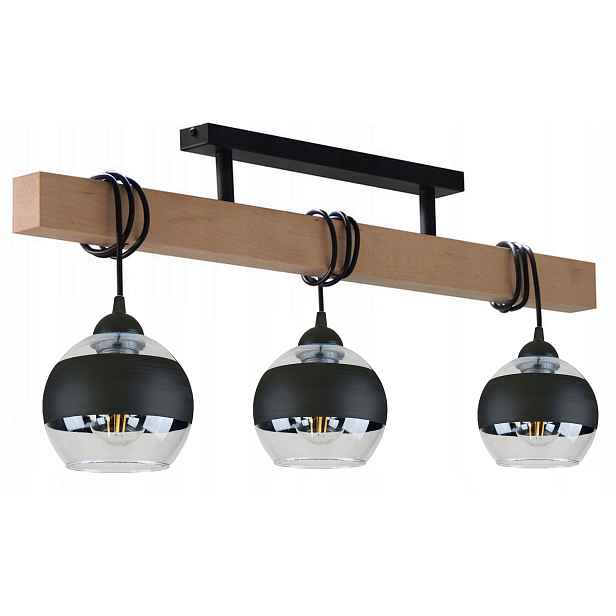 Kuchyňská Lampa Nad Stůl Do Obývacího Pokoje, Stropní Dřevěná, Skleněná Stínítka