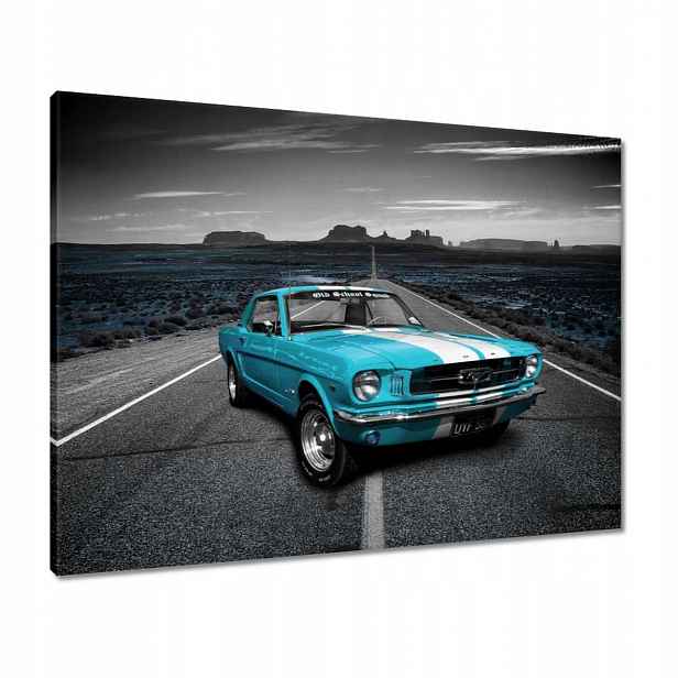 Obrazy 80x60 Modrý Ford Mustang
