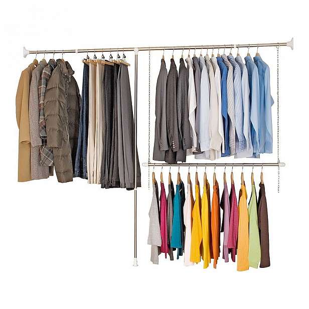Sada 3 teleskopických šatních stojanů Wenko Garment
