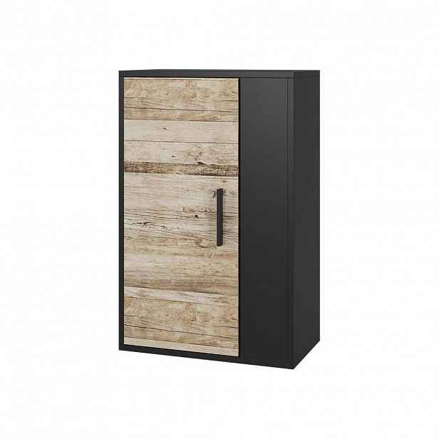 Vicco NÁSTĚNNÁ SKŘÍŇKA Berno Černý/pískový dub 50.1 x 78.4 cm se 2 přihrádkami