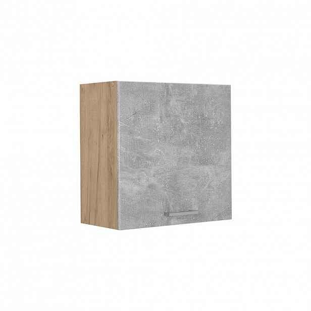 Vicco VĚŠÁK NA STĚNU R-Line, Beton/Zlatý mocný dub, 60 cm s 1 dvířky