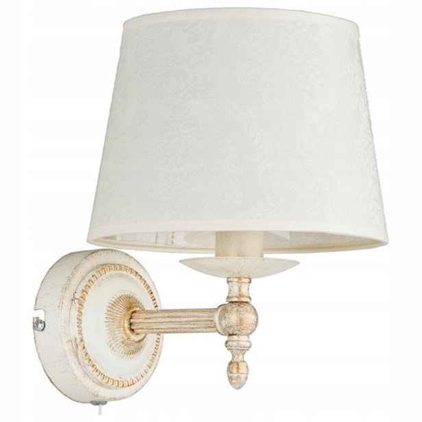 Alfa Roksana nástěnná lampa bílá retro s stínítkem 1xE14 10W