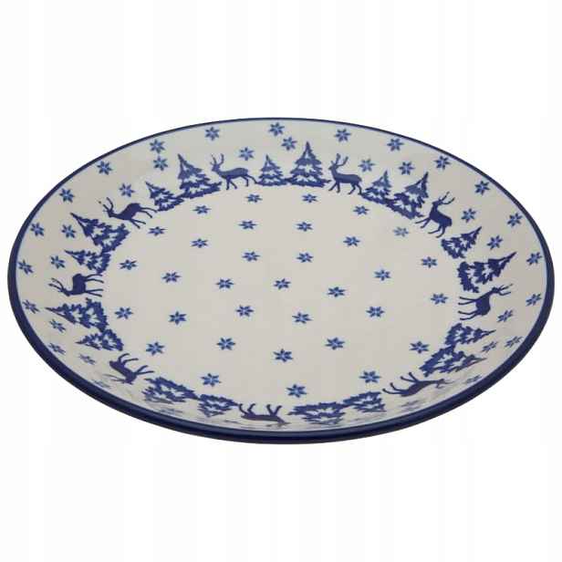 Jídelní talíř 27 cm Umělecká keramika Bolesławiec dek 1931 Renifery