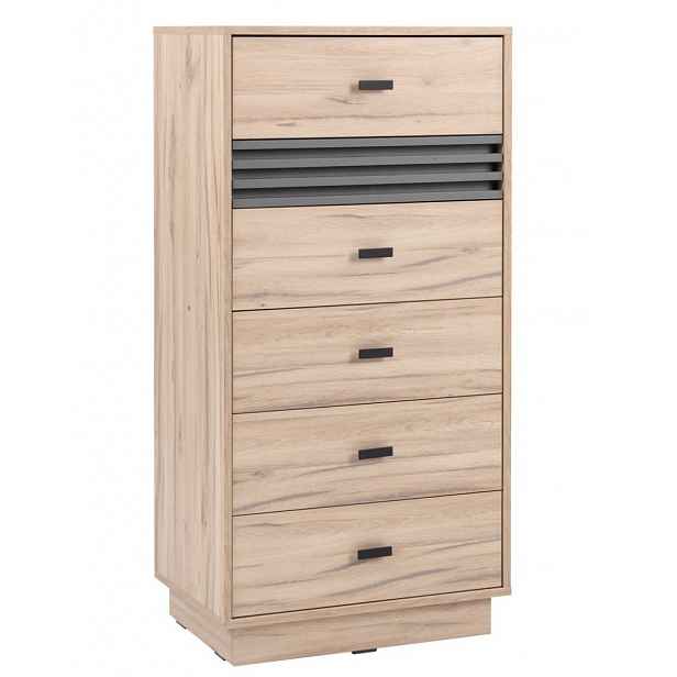 Komoda se zásuvkami Almo, 60 cm, dub estana/antracit