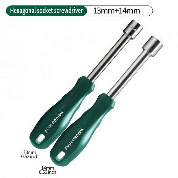 TEMU Sada šroubováků s hexagonálním otvorem 13mm/14mm, běžně používaná pro nástroje na odstranění šestihranných matic M8, ideální pro údržbu vozidel