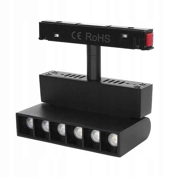 Domeno magnetický kolejnicový reflektor 48v led 6w 4000k 480lm černý