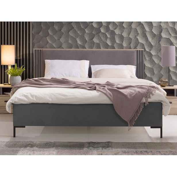 Postel s úložným prostorem Almo 160x200 cm, dub estana/antracit