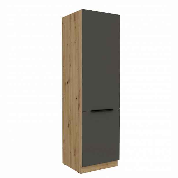 Vysoká potravinová skříňka Aria 60 DK-210 2F Barva korpusu: Dub artisan, Barva dvířek: GR - Graphite AFM
