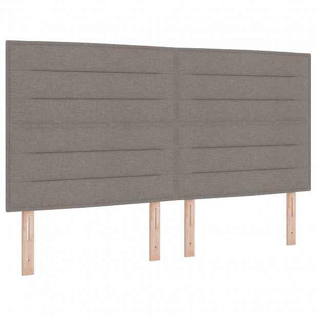 vidaXL LED hlavová deska Taupe textil