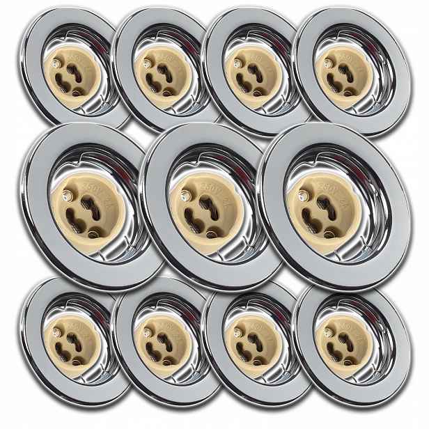 11x Stropní Svítidlo Halogenové Očko S Žárovkou 1,5W Neutrální Hotový Set