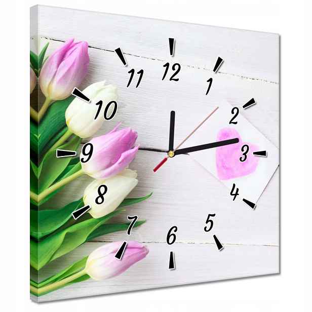 30x30 Jemné tulipány Hodiny
