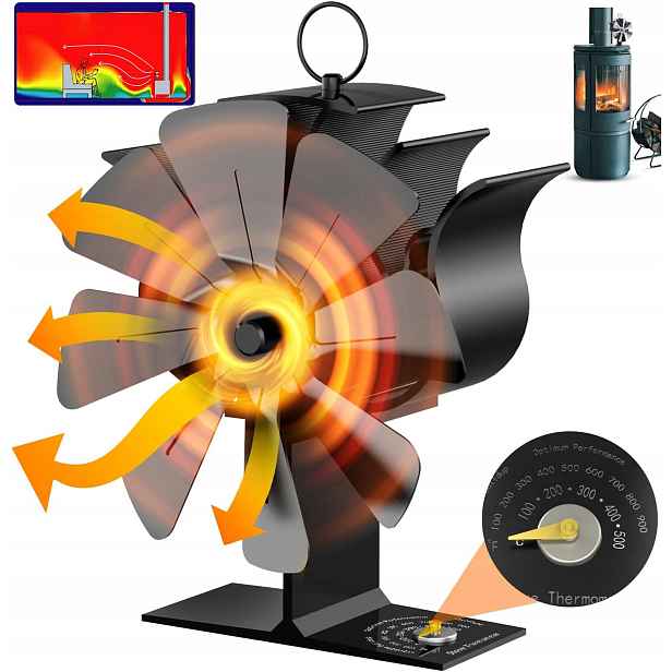 Krbový Ventilátor Termoelektrický Větráček Napájený Teplem Turbína