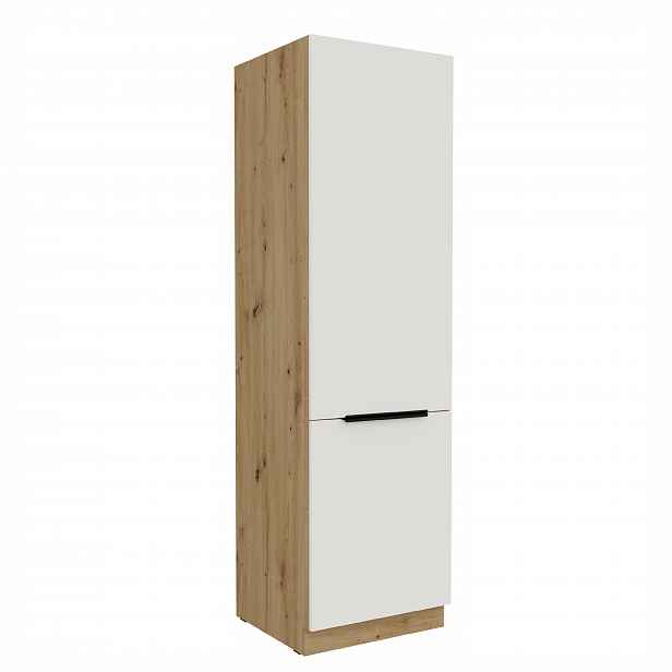 Vysoká potravinová skříňka Aria 60 DK-210 2F Barva korpusu: Dub artisan, Barva dvířek: WH - Crystal white AFM