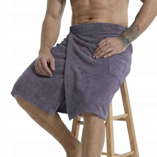 Měkký Ručník Do Sauny Kilt, Zapínání Na Suchý Zip, Guma V Pase, Kapsa Na Saunu