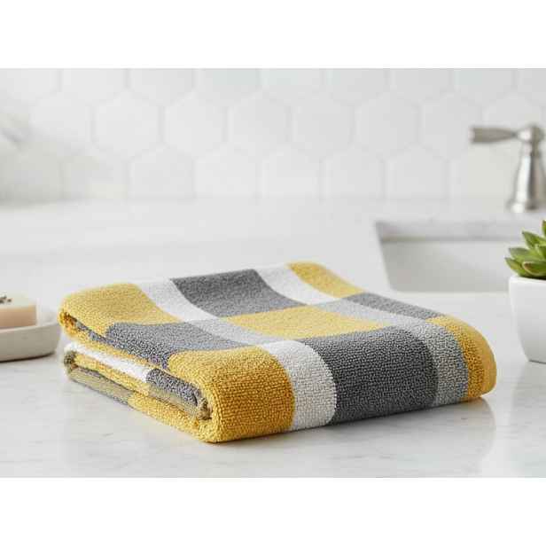 Osuška Pantone Karo 70x140 cm, žlutá