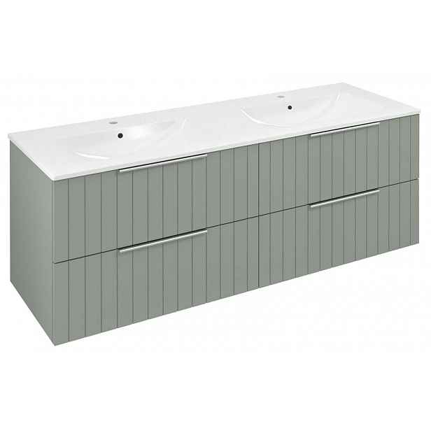 Sapho Cirasa - Umyvadlová skříňka Strip 140x52x46 cm, 4x zásuvka, verde CR141-4444S-21