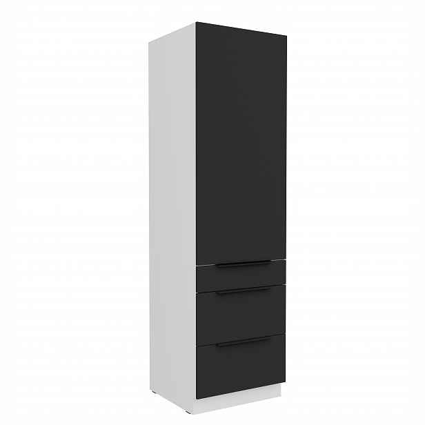 Vysoká potravinová skříňka Aria 60 DKS-210 3S 1F - Premium Box Barva korpusu: Bílá, Barva dvířek: BL - Black AFM
