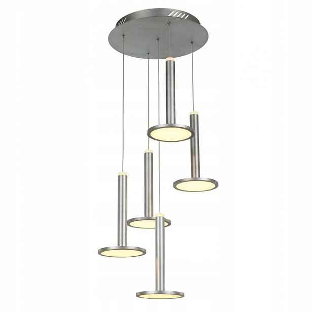 Závěsná lampa Pendel Zwis Oliver Stříbrná Led 5xE27 60W Stmívatelná Italux