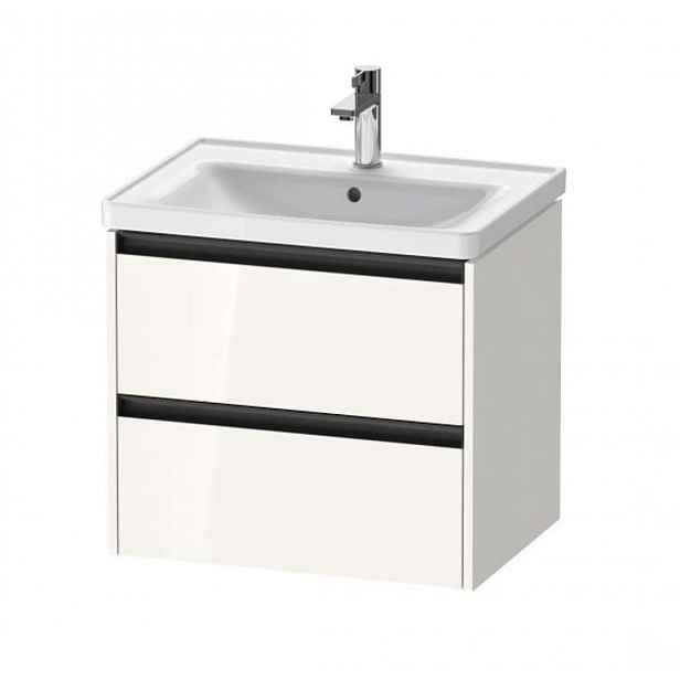 Duravit Ketho.2 - Umyvadlová skříňka 55x63x46 cm, 2 zásuvky, lesklá bílá K25282022220000