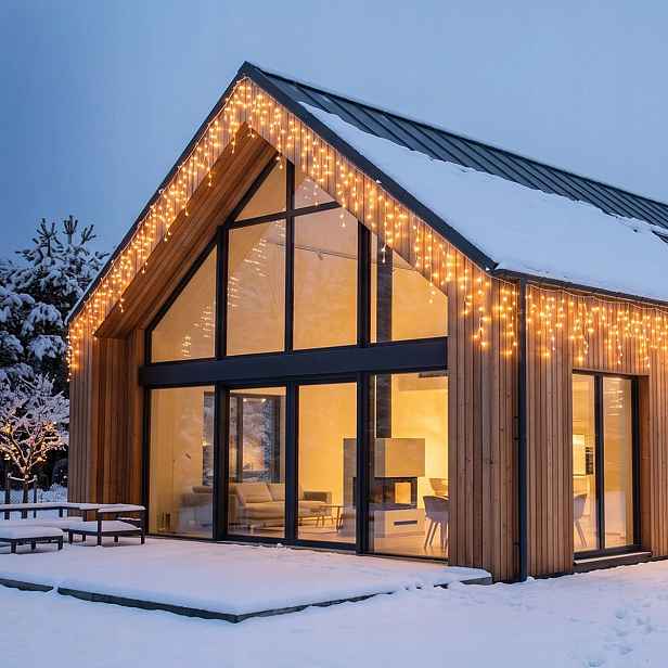 Led vánoční závěs rampouchy, 400 Led, 20m, IP44, teplá bílá