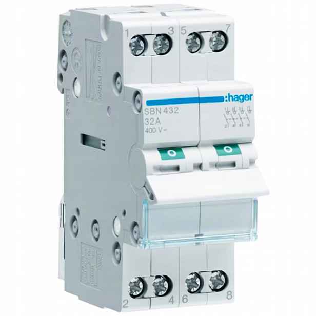 Modulární 4-pólový izolační odpojovač 4P 32A 400V SBN432 Hager