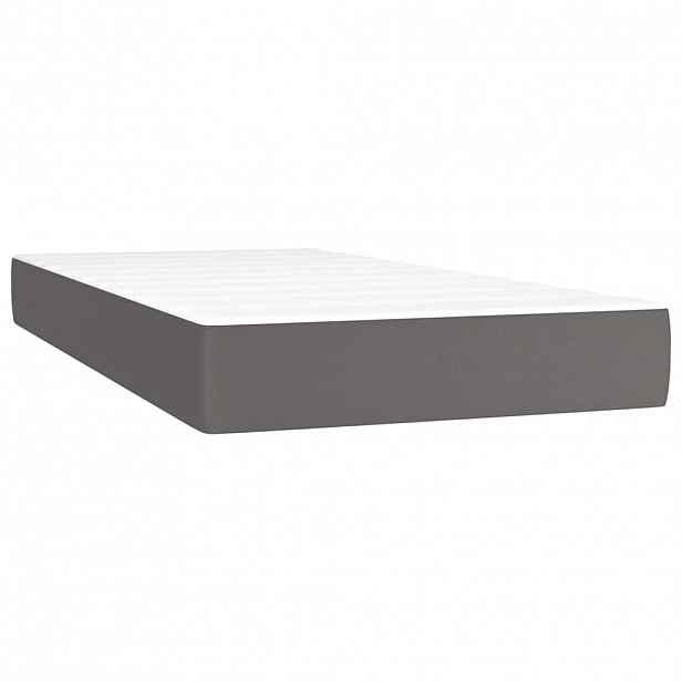 vidaXL Taštičková matrace střední tvrdost šedá 120x190x20 cm umělá kůže