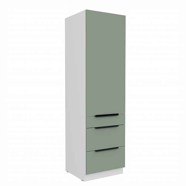 Vysoká potravinová skříňka Aria 60 DKS-210 3S 1F - Premium Box Barva korpusu: Bílá, Barva dvířek: SA - Aquamarine AFM