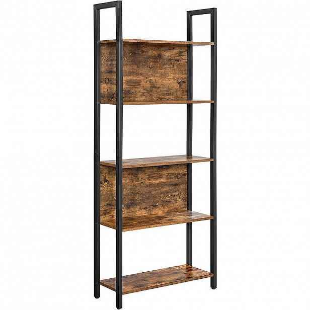 Boxxx REGÁL, hnědá, černá, ocel, 62/165/24 cm