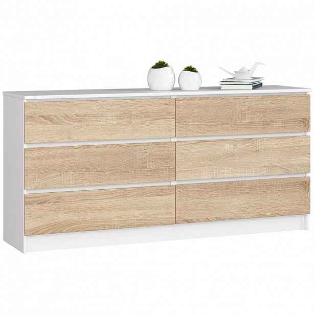 RAUMHIRSCH FURNITURE KOMODA bílá, dub Sonoma 77/160/40