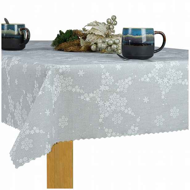 Vánoční ubrus na Vánoce Elegantní Sněhová hvězda 140 x 450 cm