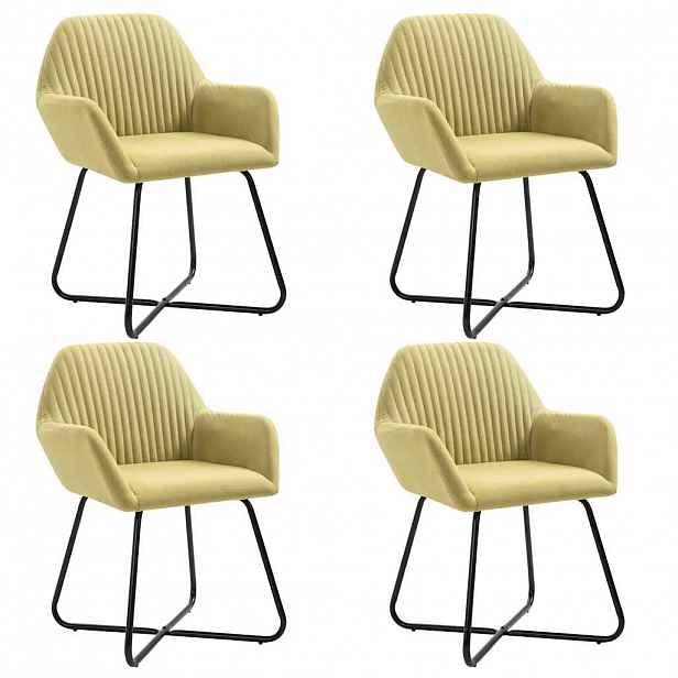 vidaXL Jídelní židle 4 ks zelené textil