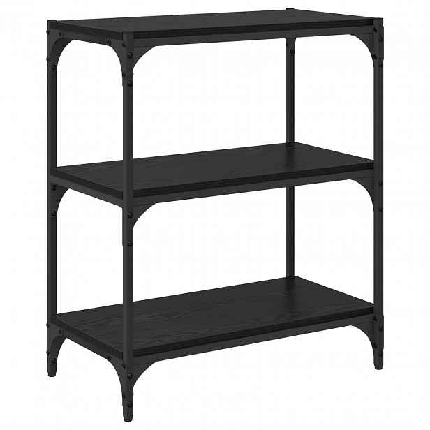 vidaXL Knihovna Černý dub 60 x 33 x 70,5 cm Konstrukční dřevo a železo