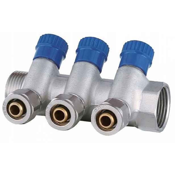 Rozdělovač Pex 1“ x 16 mm 3 Okruhy Sekce Pro Studenou Vodu