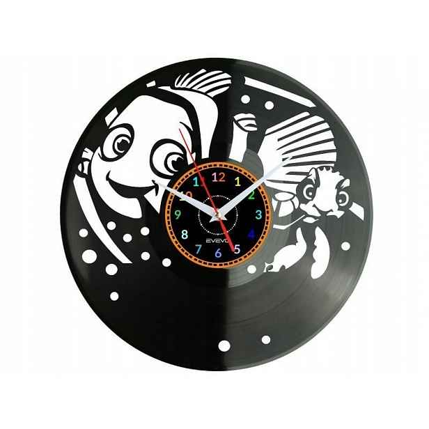 Rybičky Dárek Originální dekorace do domu Hodiny z vinylové desky